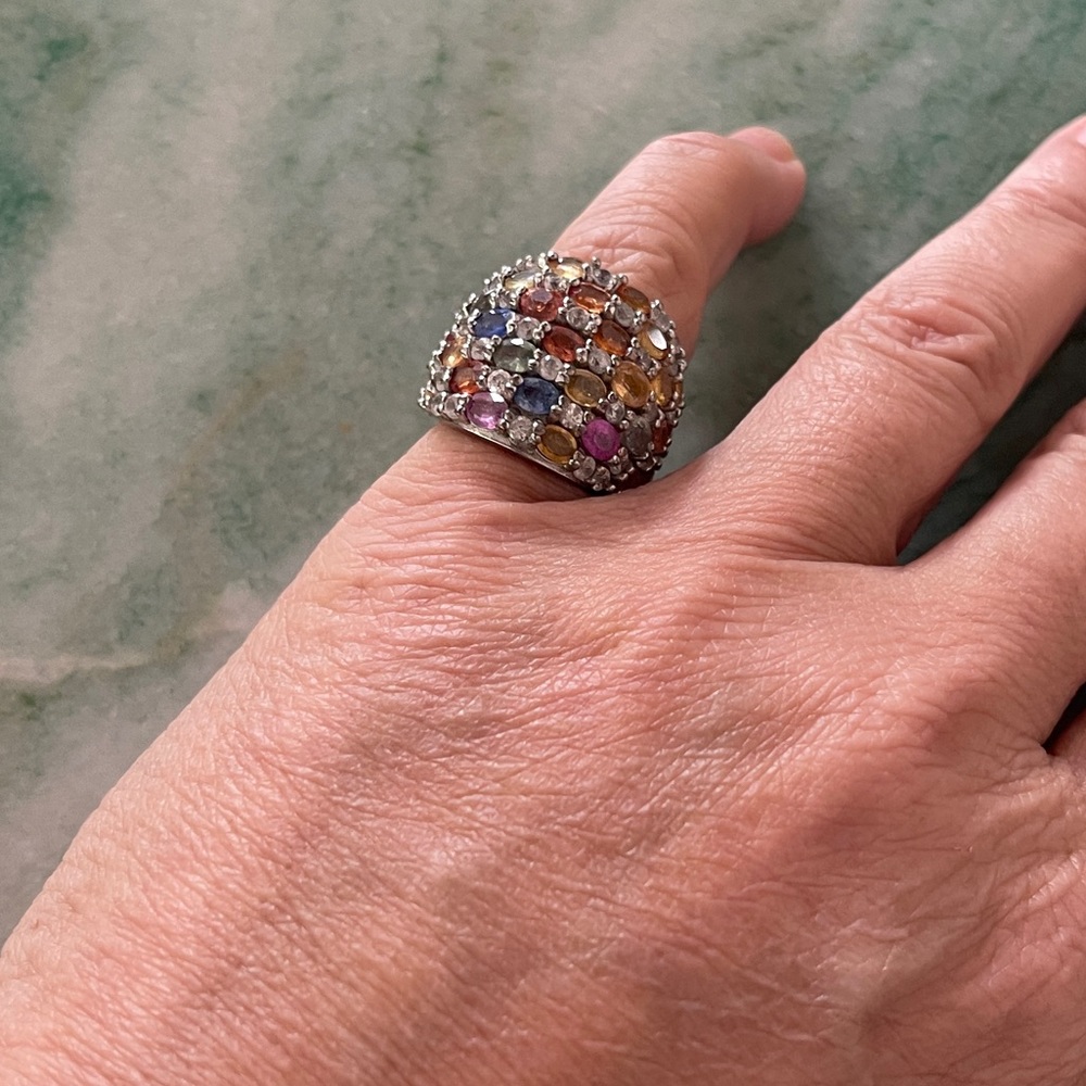 Cluster Rainbow Statement Ring - image 2